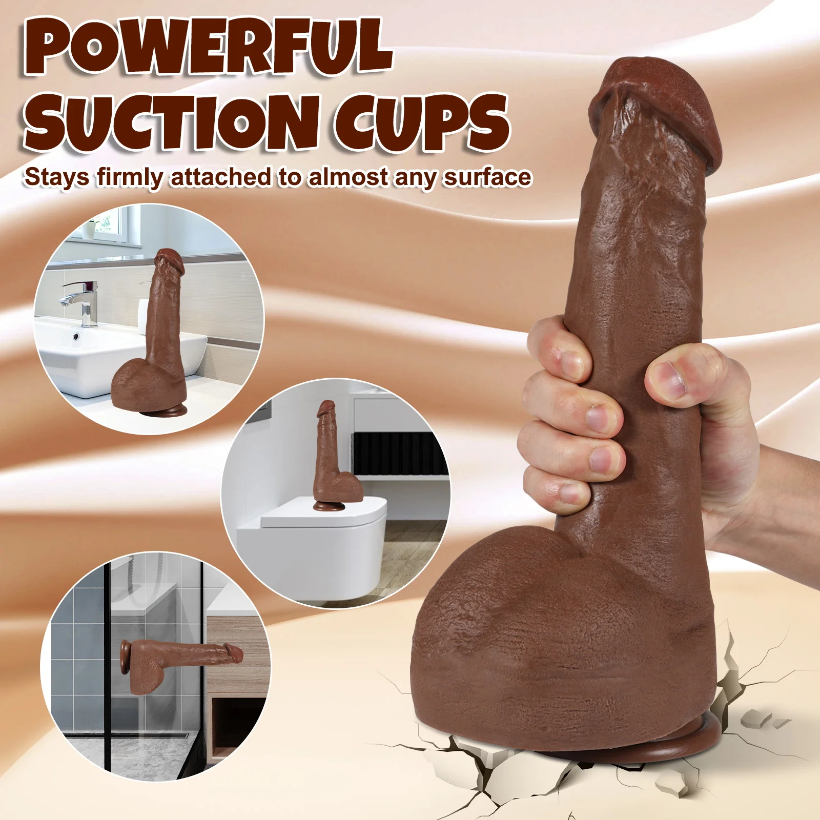 22 Inch Realistic Textured Dildo with Suction Base - Image 3