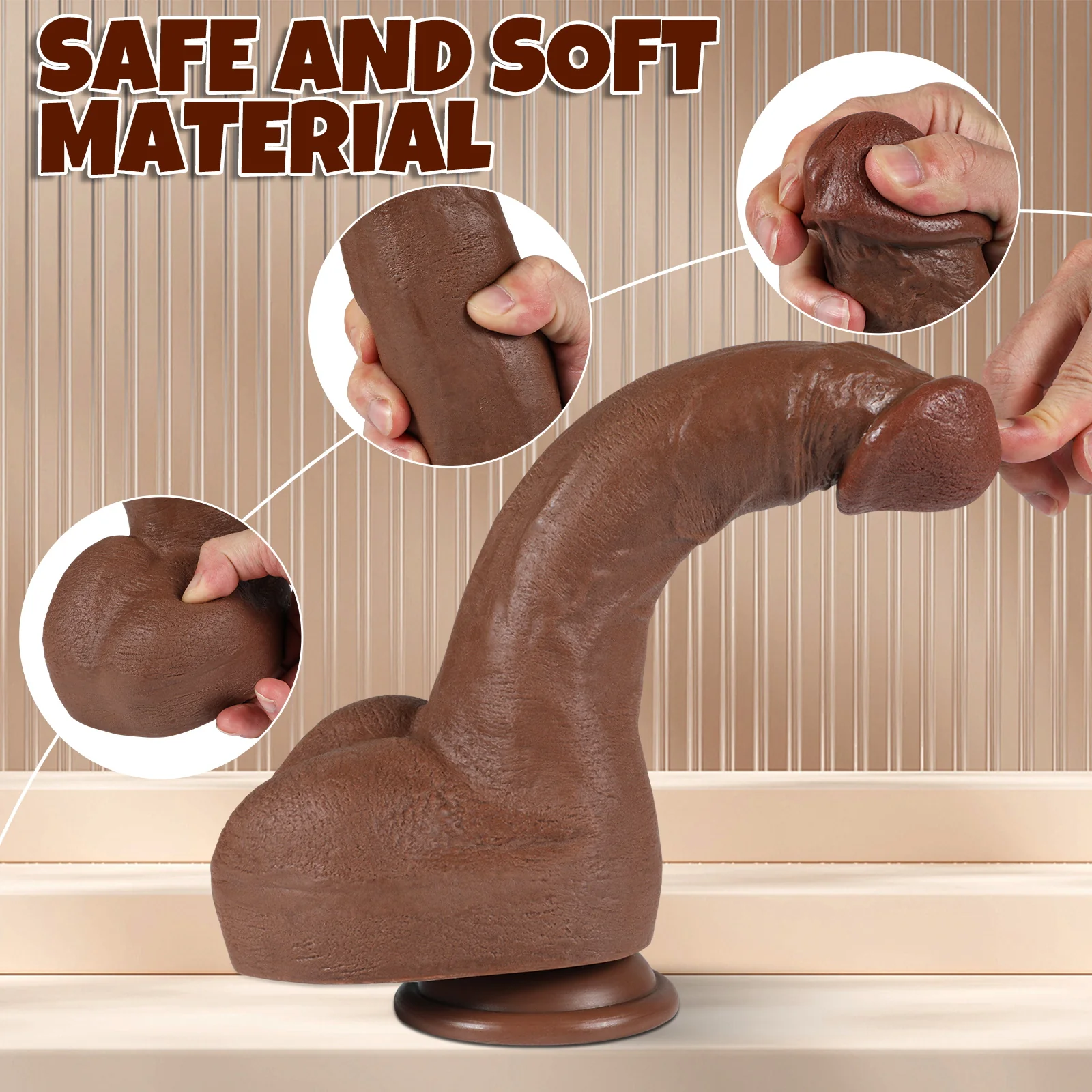 22 Inch Realistic Textured Dildo with Suction Base - Image 5