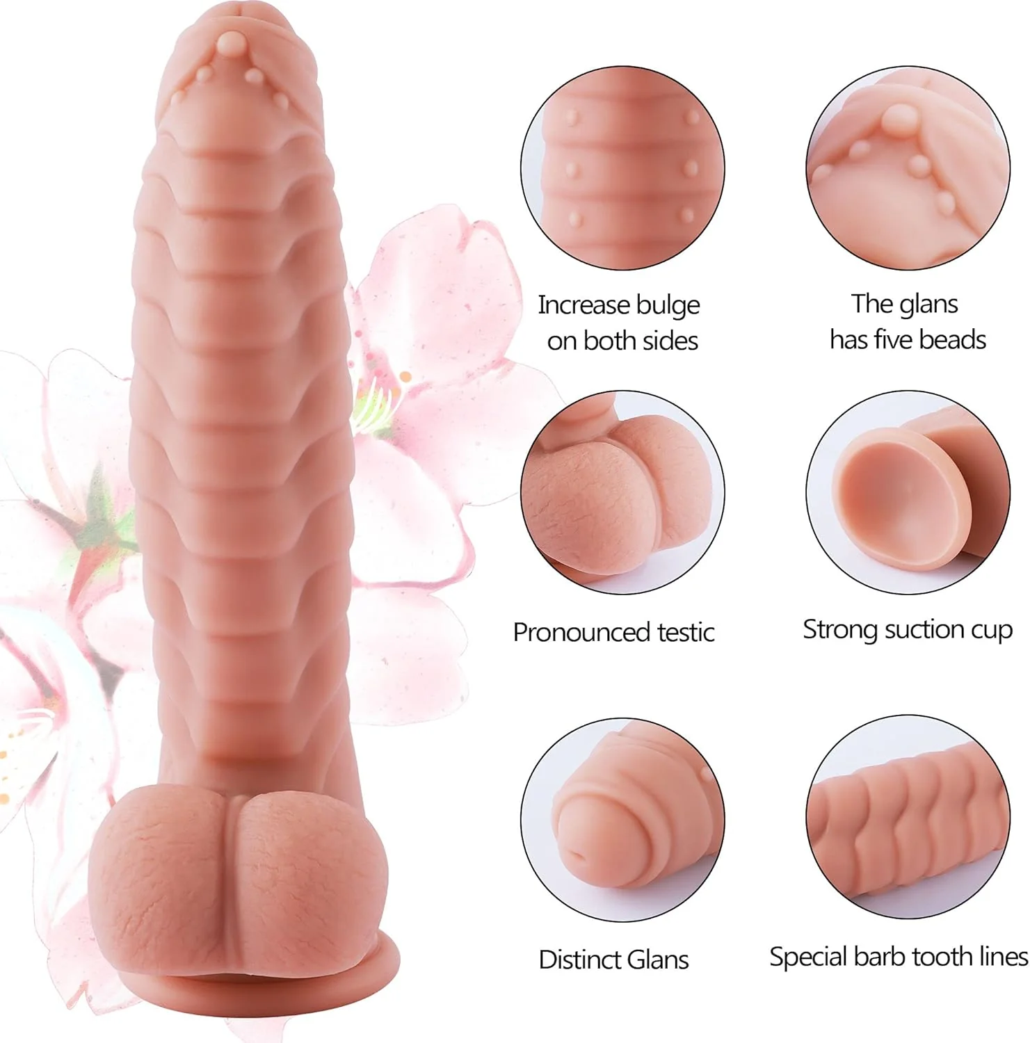 8.66 Inch Remote-Controlled Vibrating Dildo with Beads & Suction Base - Image 2