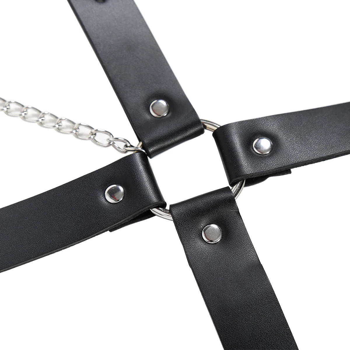 Adjustable PU Leather Bondage Collar with Chest and Back Restraints - Image 3