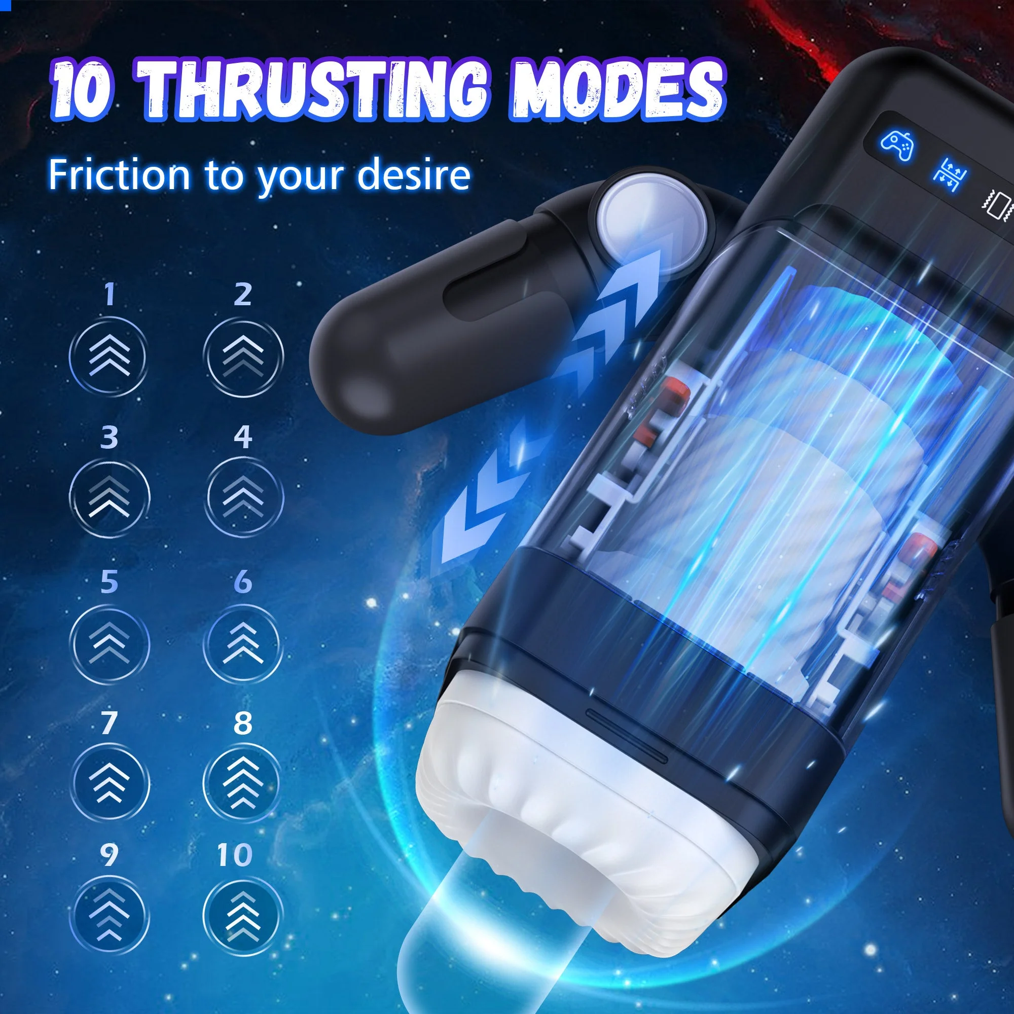 Auto Heating & Thrusting Male Masturbator - Vibration & Flexible Arms - Image 5