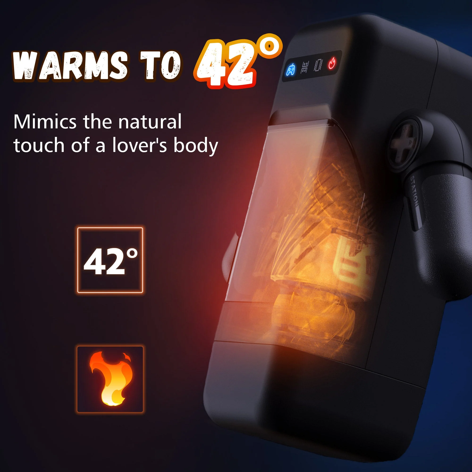 Auto Heating & Thrusting Male Masturbator - Vibration & Flexible Arms - Image 7
