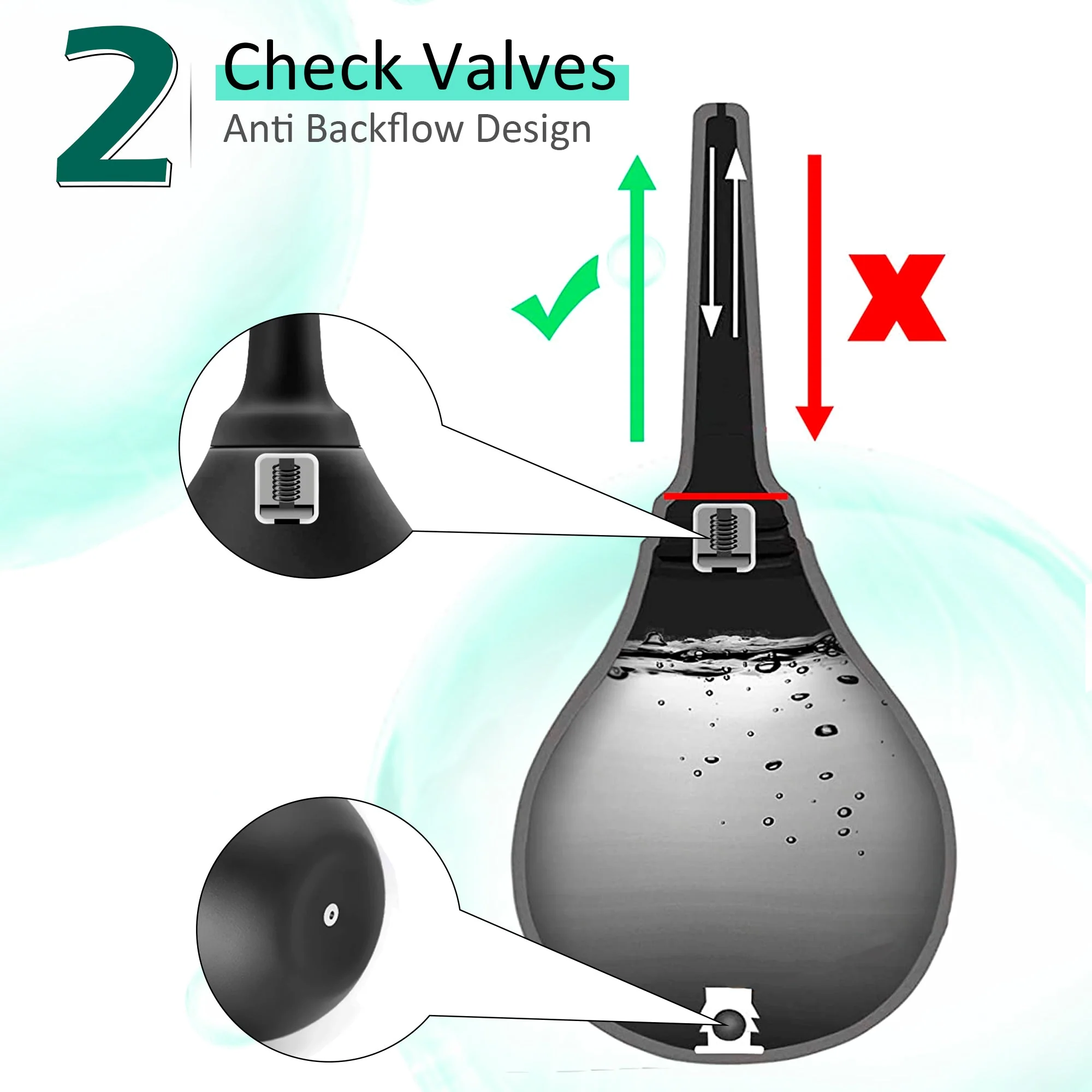 Black Silicone Enema Bulb with Soft Nozzle for Anal Cleaning and Comfort - Image 7