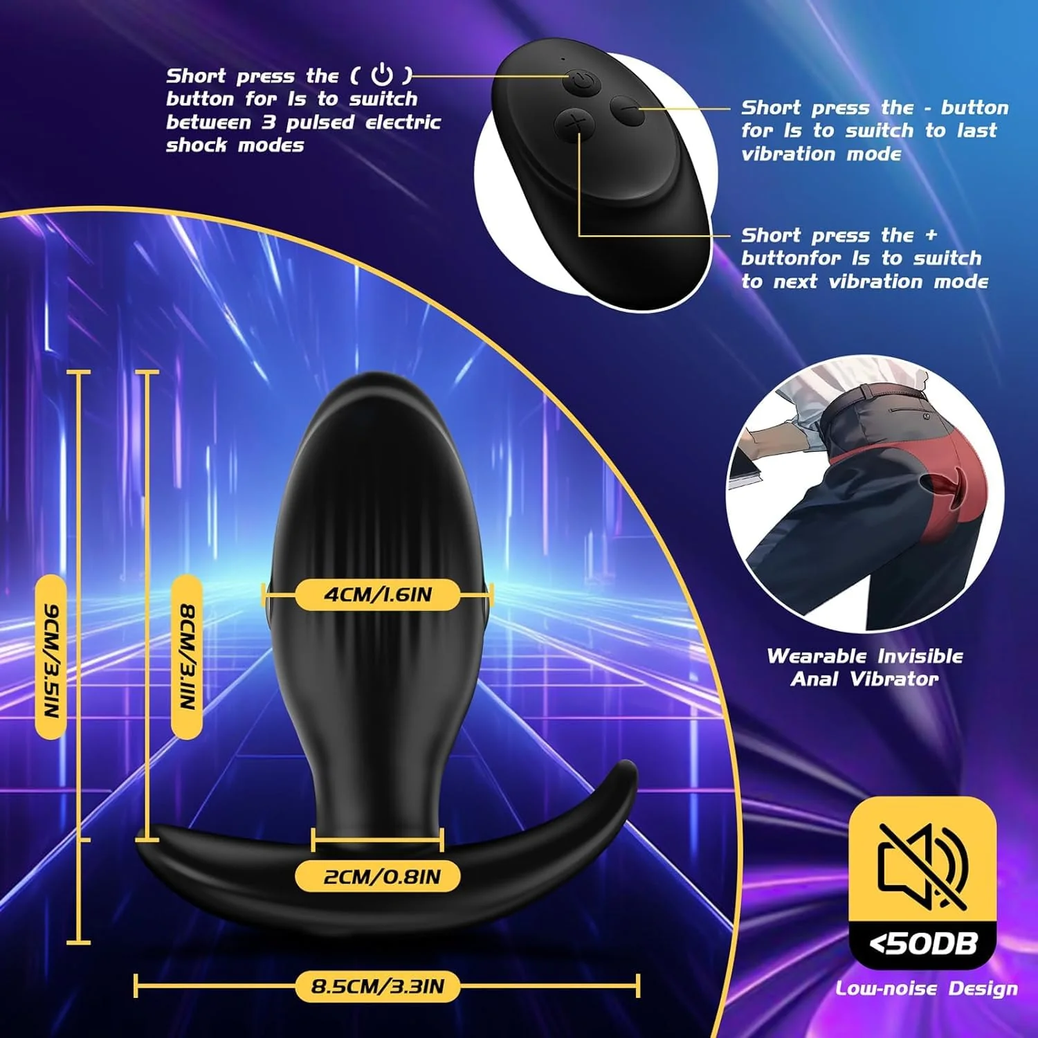 Electrical Anal Butt Plug - Rotating & Vibrating - Image 6