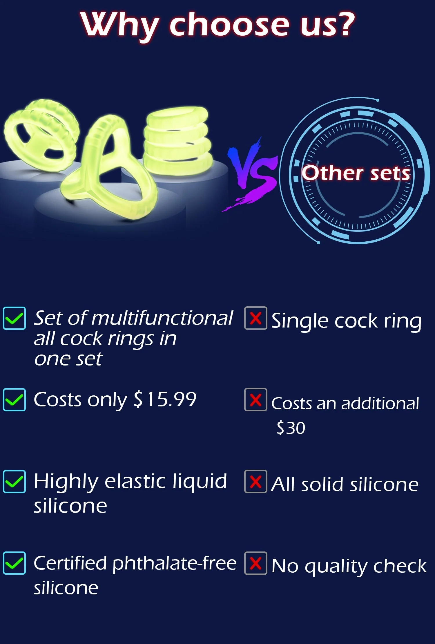 Cock Ring Set - Erection & Couple Toy - Image 5