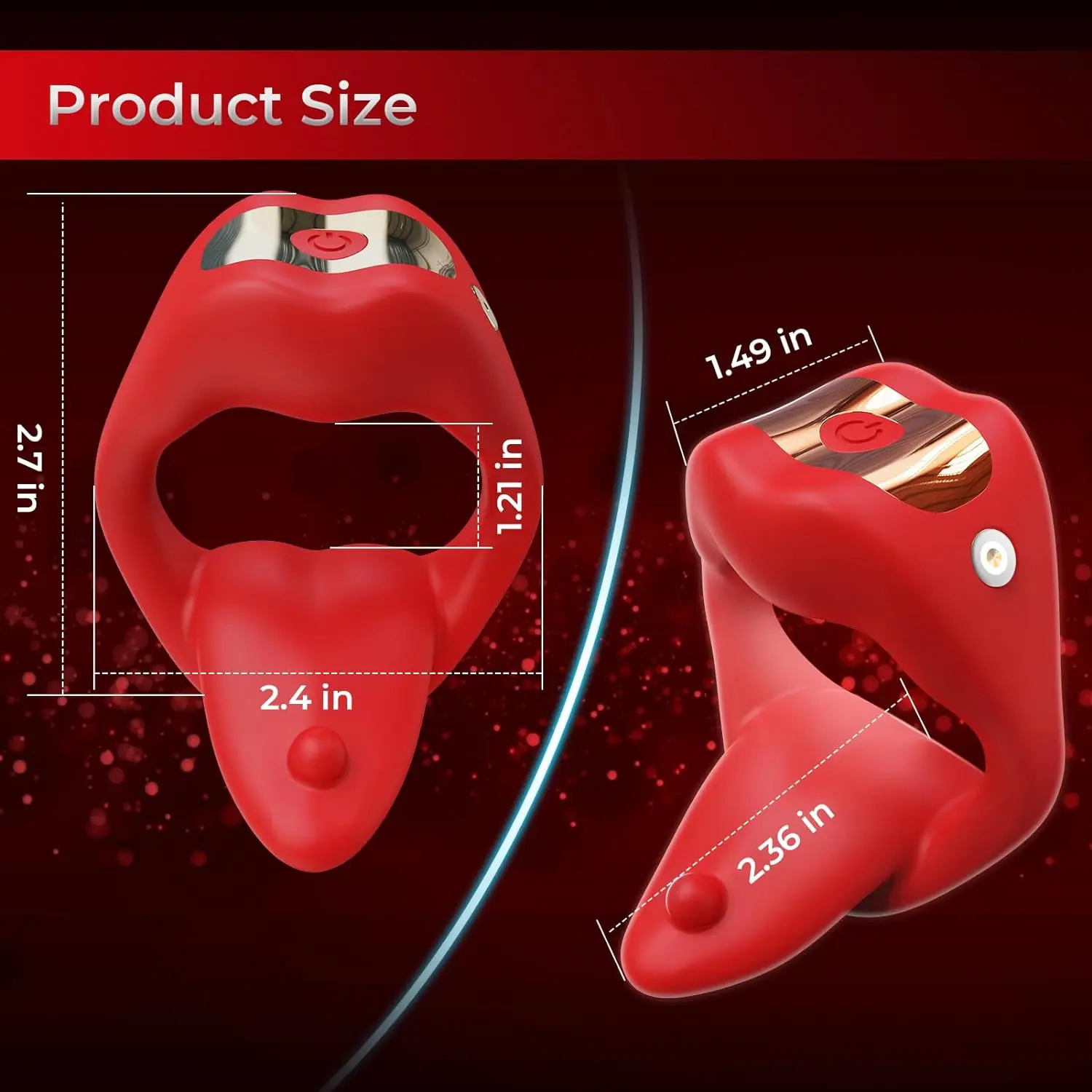 Tongue Cock Ring - Vibration & Couple Toy - Image 3