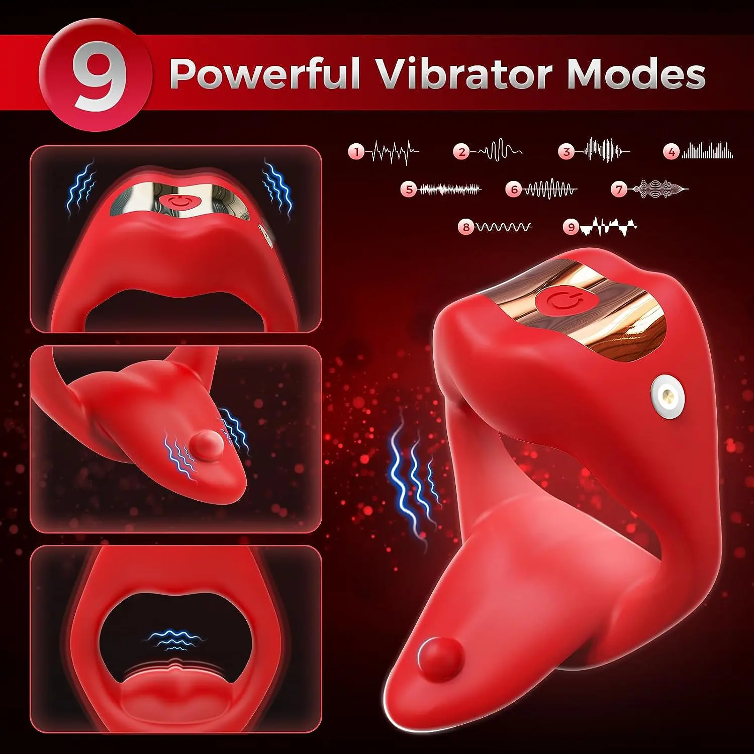 Tongue Cock Ring - Vibration & Couple Toy - Image 5