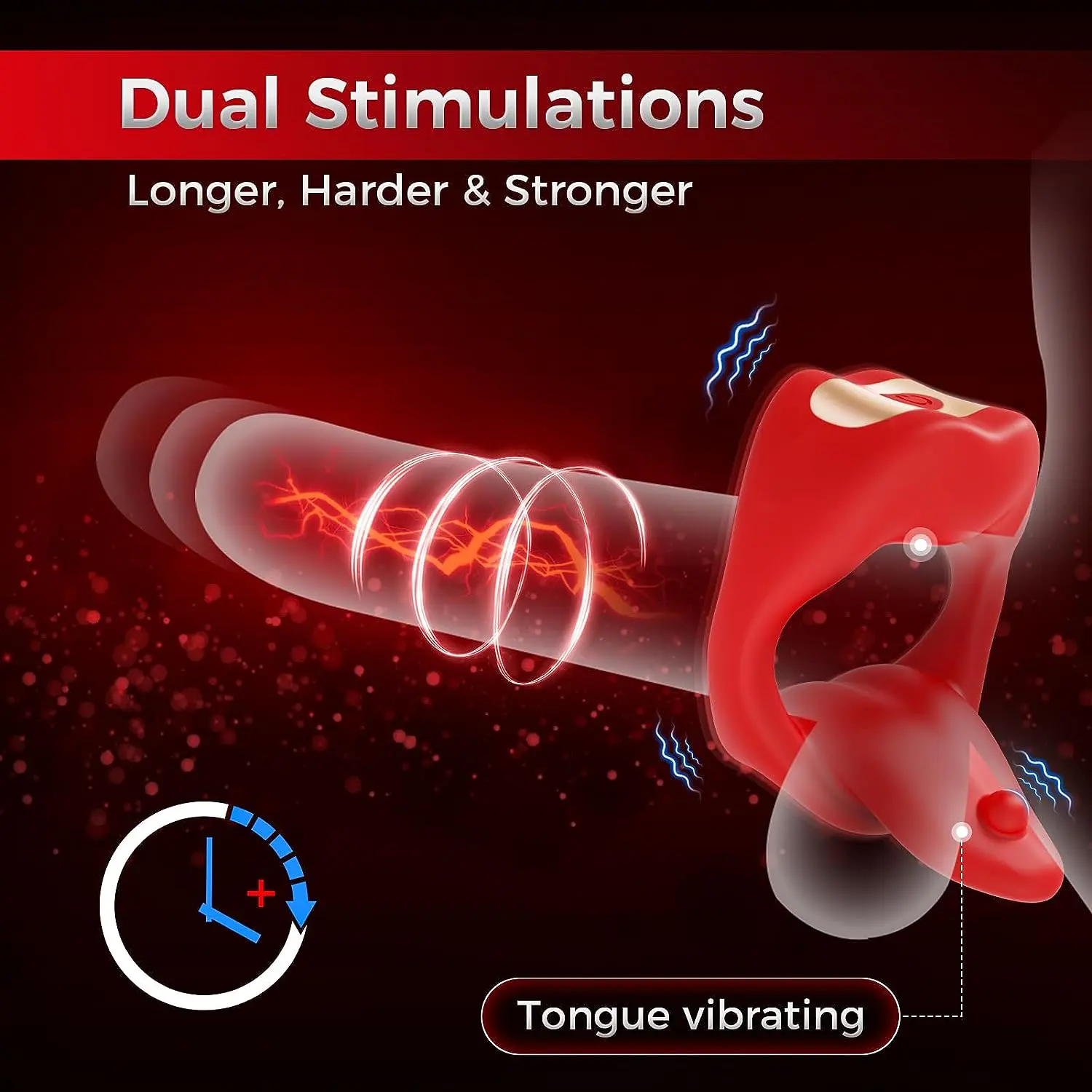 Tongue Cock Ring - Vibration & Couple Toy - Image 6