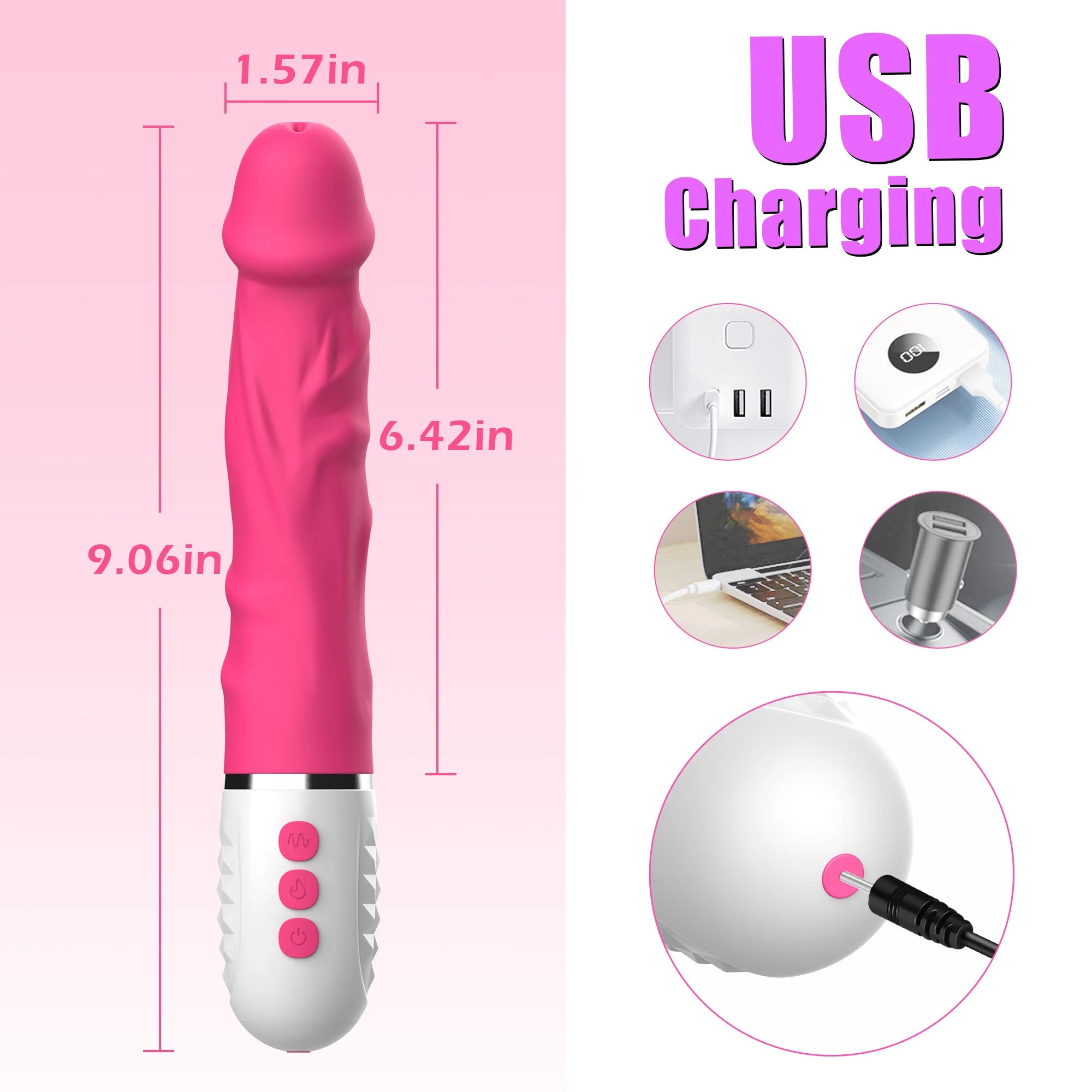 Dildo G spot Vibrator - Vibrating & Heating - Image 7