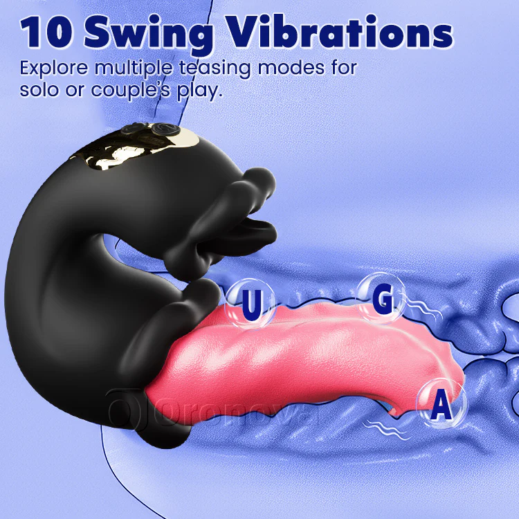 Dual Rose Vibrator with Thrusting Shaft and Licking Tongue - Image 5