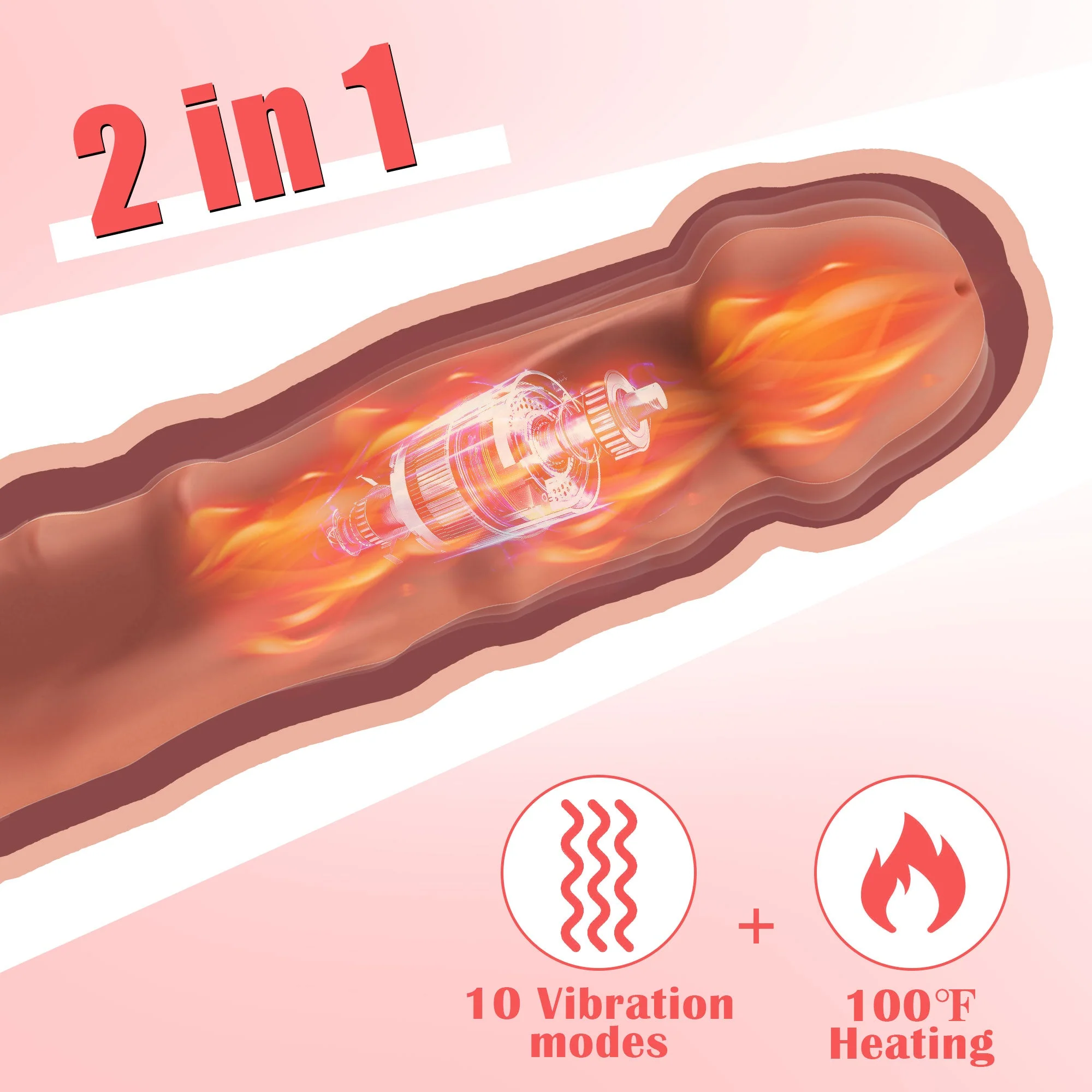 Thrusting Realistic Dildo - Heating & Vibrating - Image 4