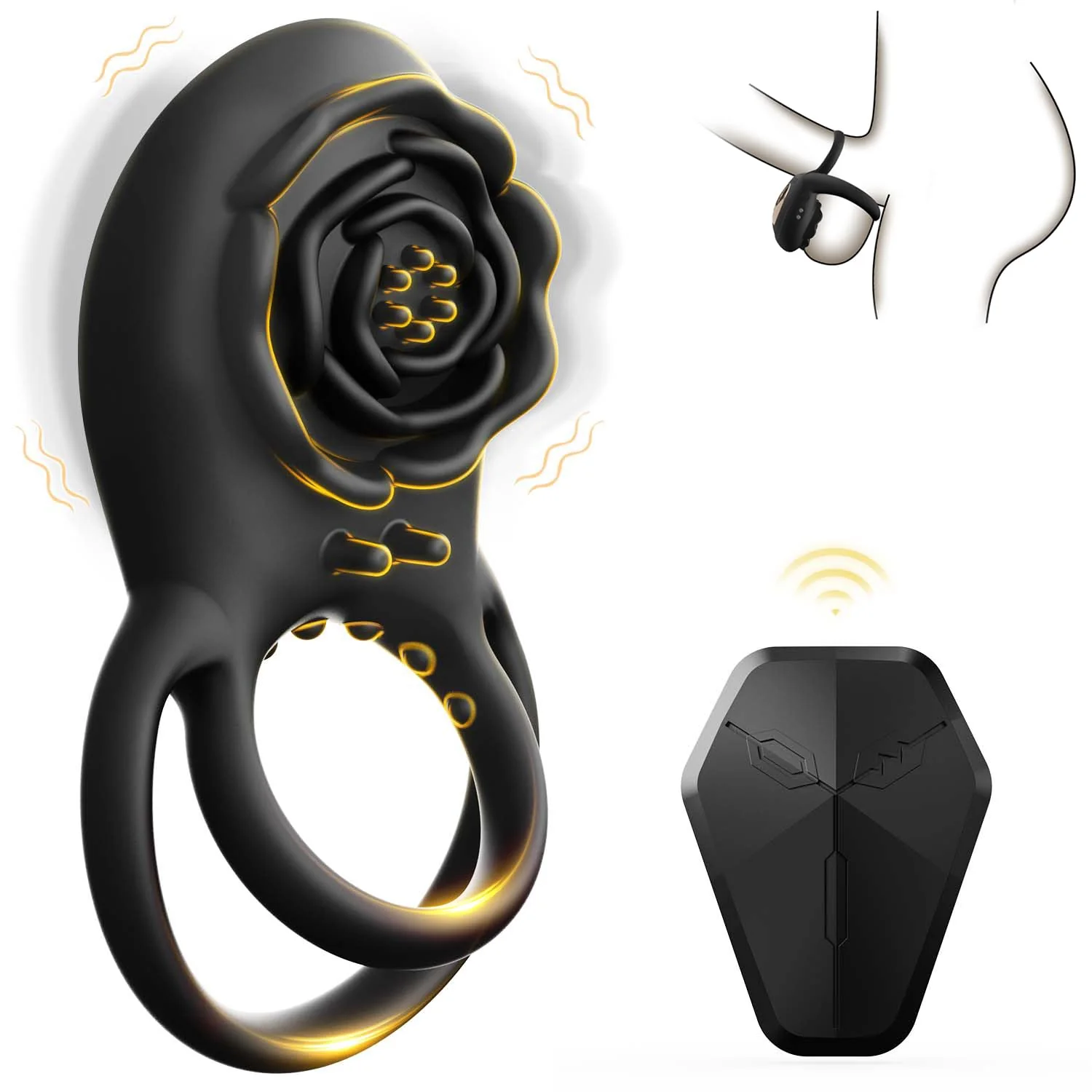Enchanting Rose Vibrating Penis Ring with Clitoral Stimulation - Image 2
