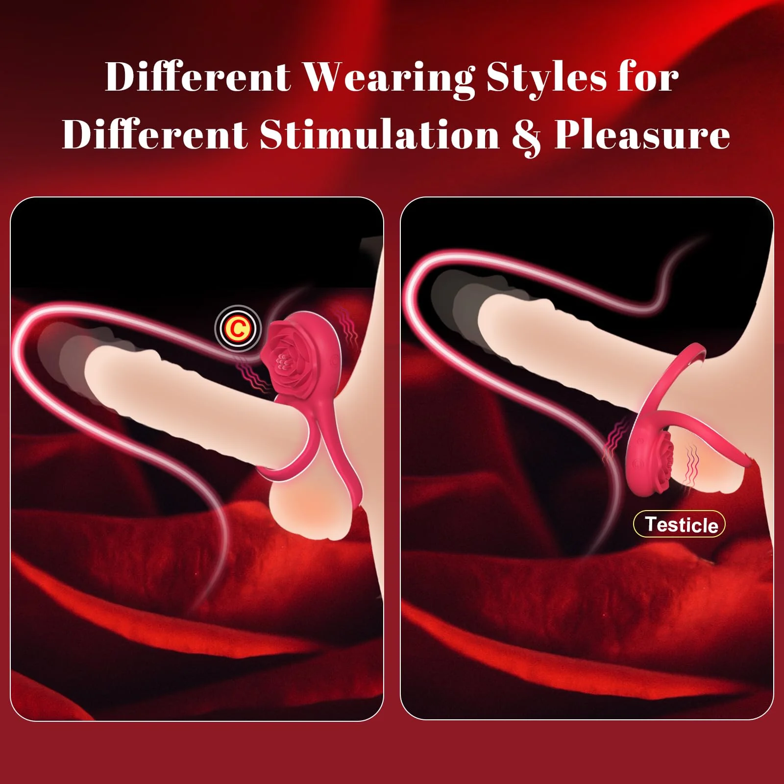 Rose Penis Ring - Vibration & Clitoral Toy - Image 2