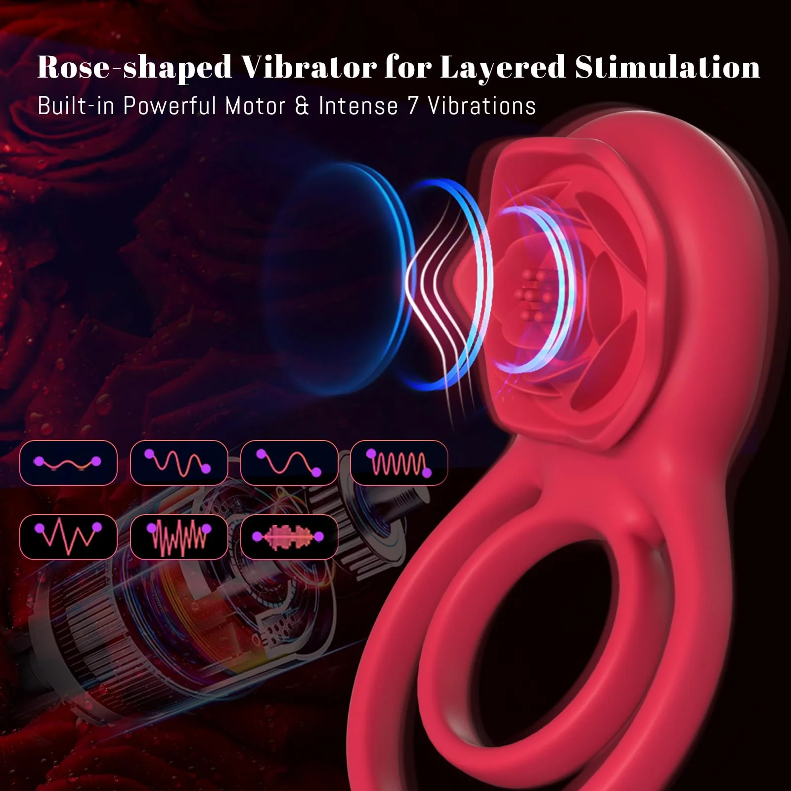 Rose Penis Ring - Vibration & Clitoral Toy - Image 7