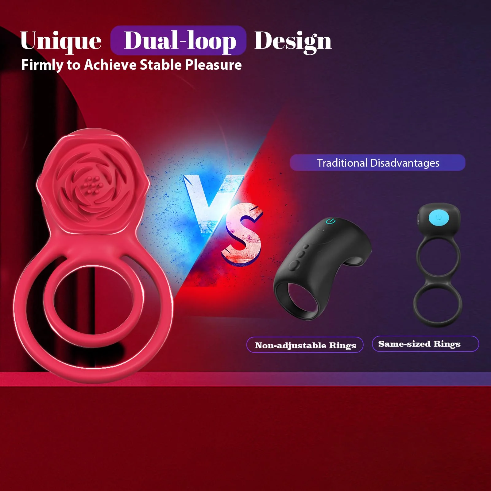 Rose Penis Ring - Vibration & Clitoral Toy - Image 8