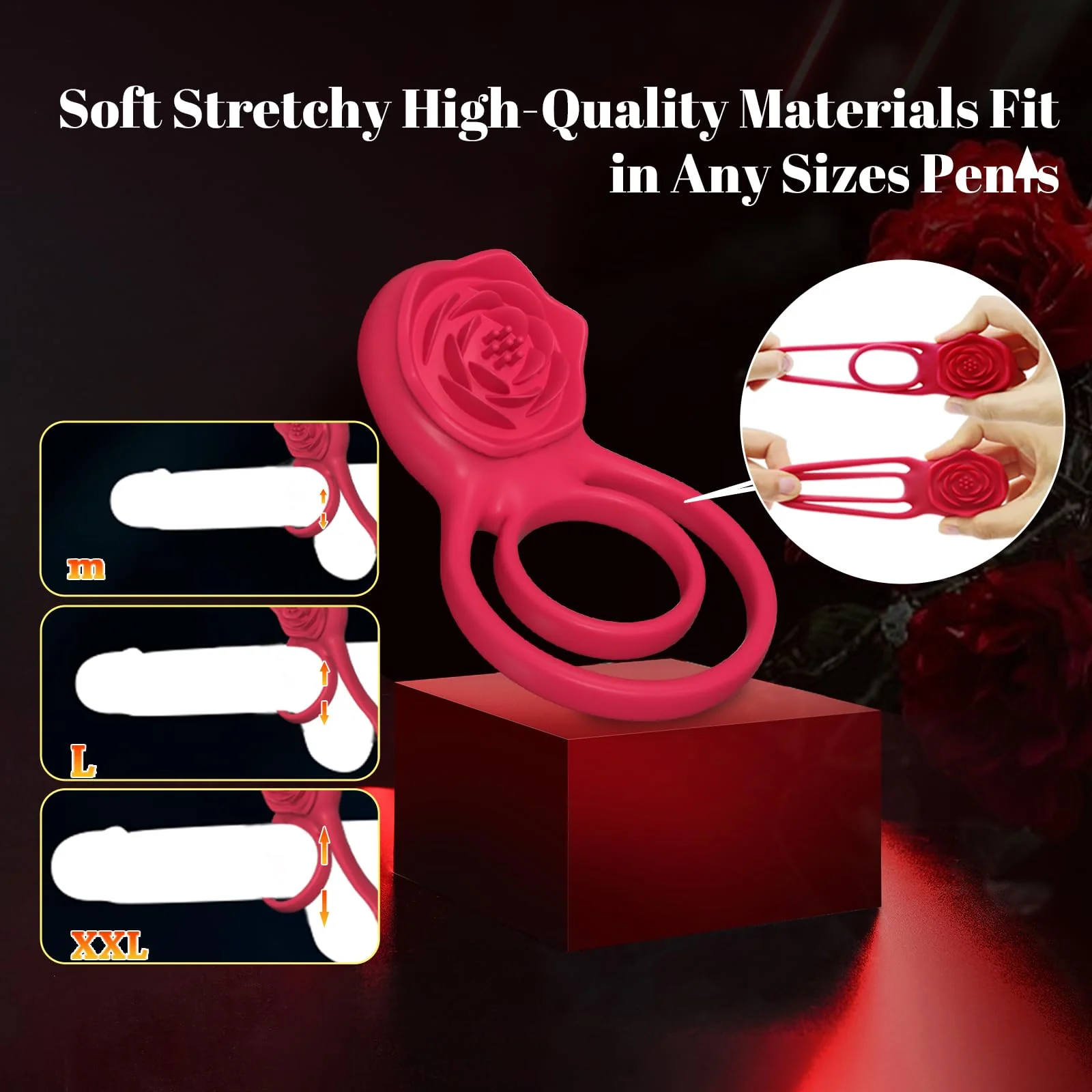 Rose Penis Ring - Vibration & Clitoral Toy - Image 9