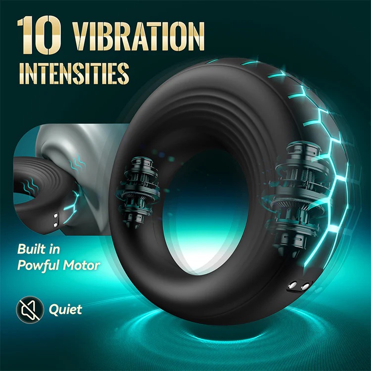 Luminous Vibrating Cock Ring with 10 Modes for Strength - Image 2