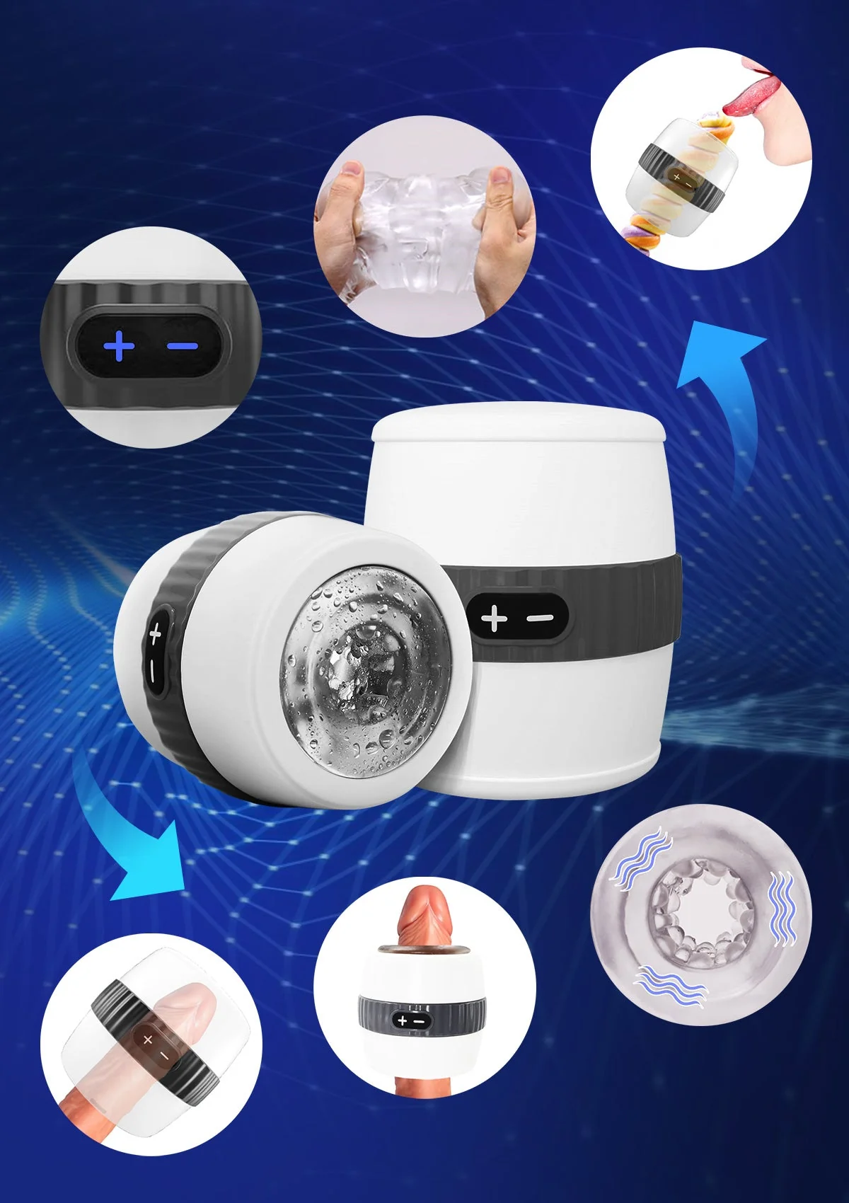 Male Masturbator with Open Design and Vibrating Stimulation - Image 7