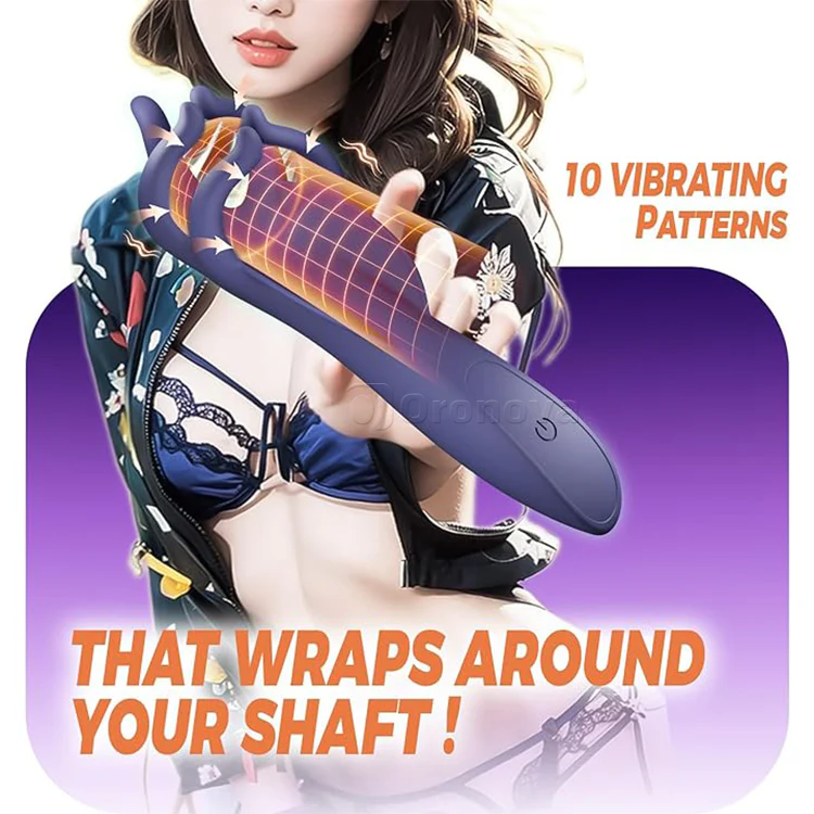 Fingered Penis Cock Ring - Vibrating & Waterproof - Image 4