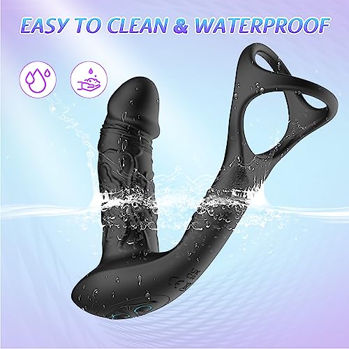 Wiggling Anal Dildo Massager - Vibration & Cock Ring - Image 3