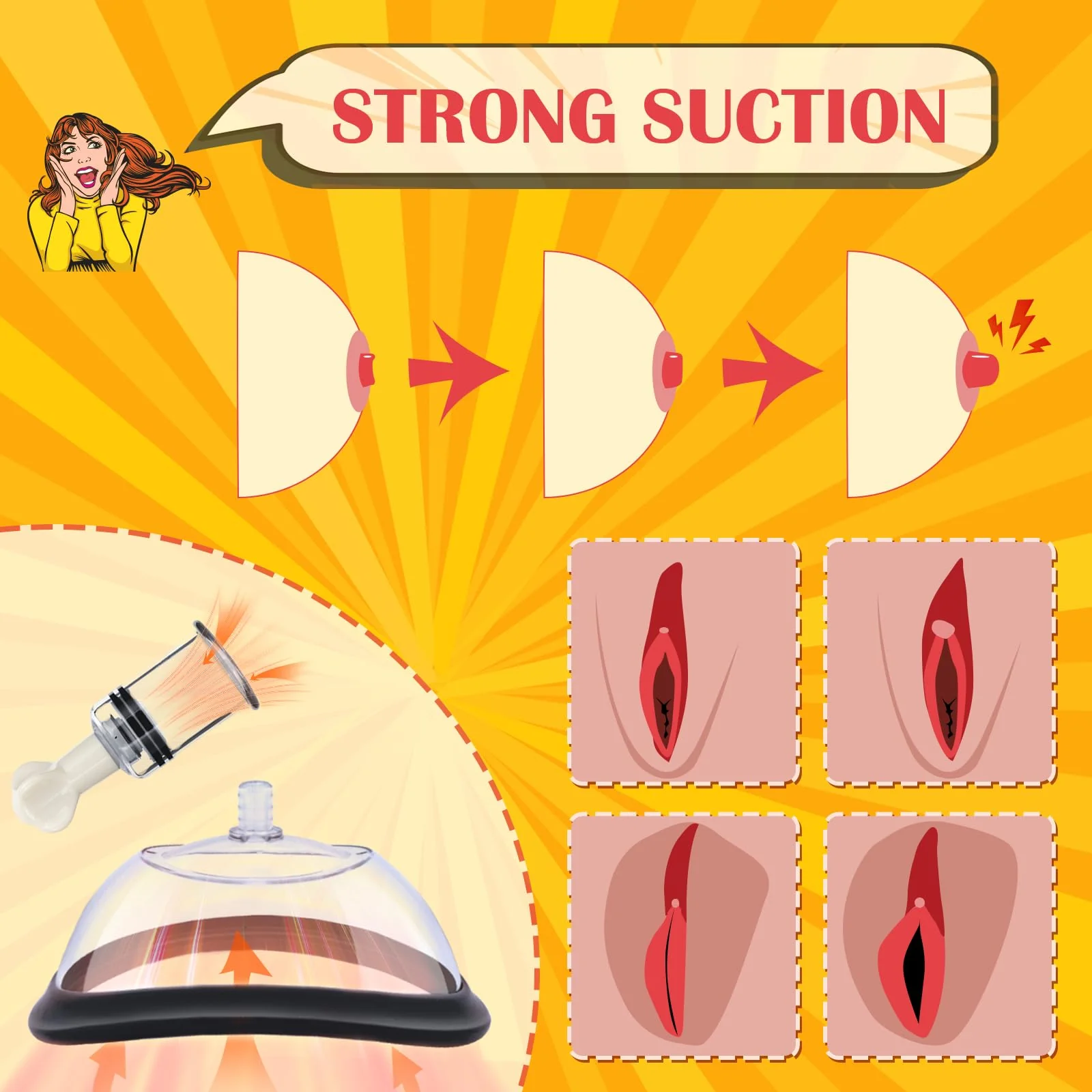 Pussy & Clitoral Pump Set – 2 Vagina Pumps with Nipple Suckers - Image 4