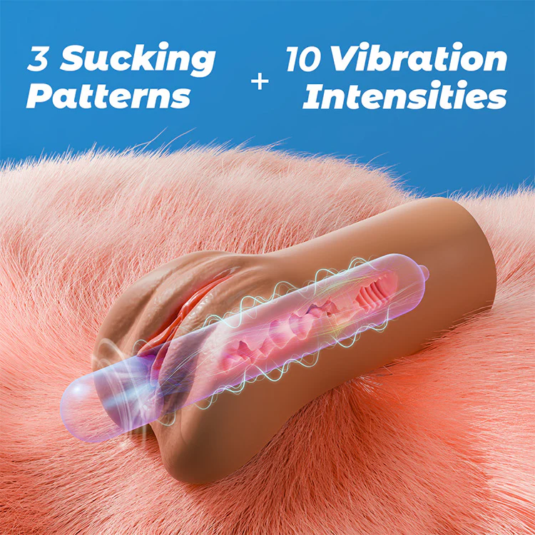 Realistic Deep Brown-Toned Masturbator with Suction and Vibration - Image 2