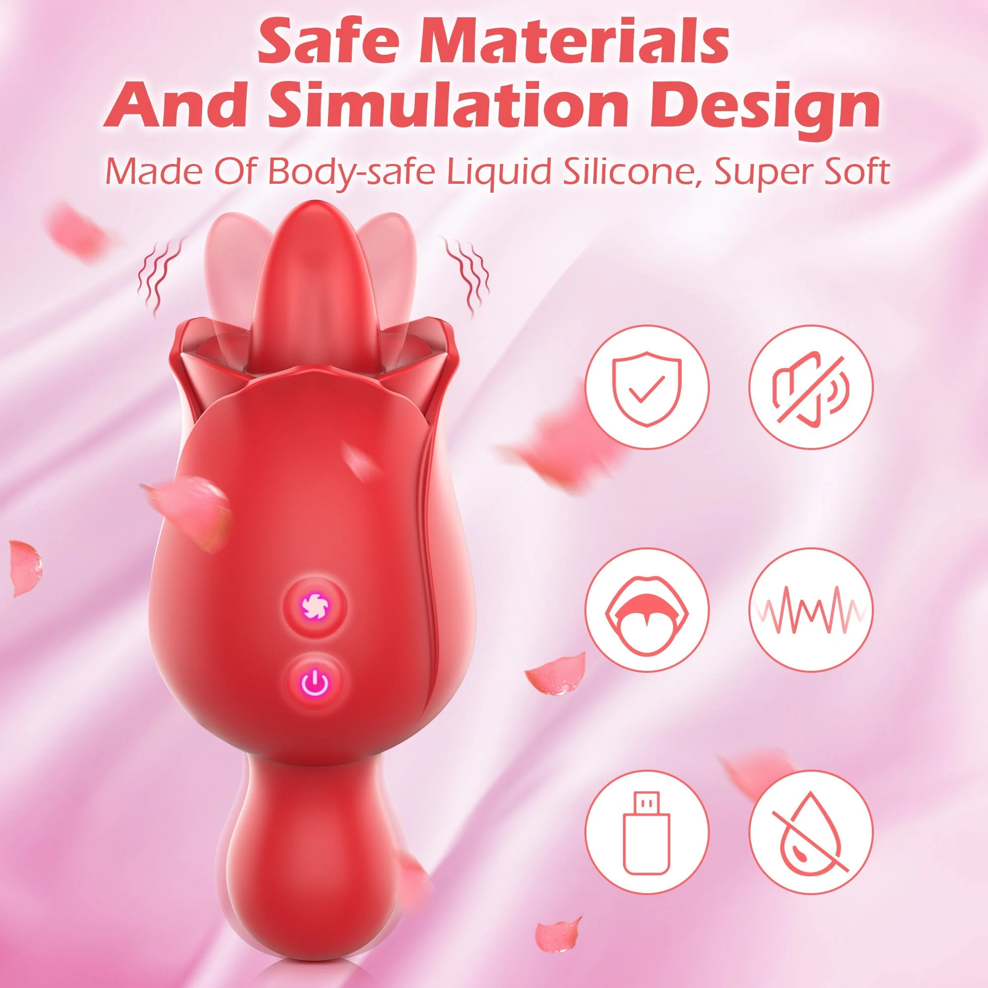 Rose Tongue Licking Vibrator - 10 Vibrations - Image 5