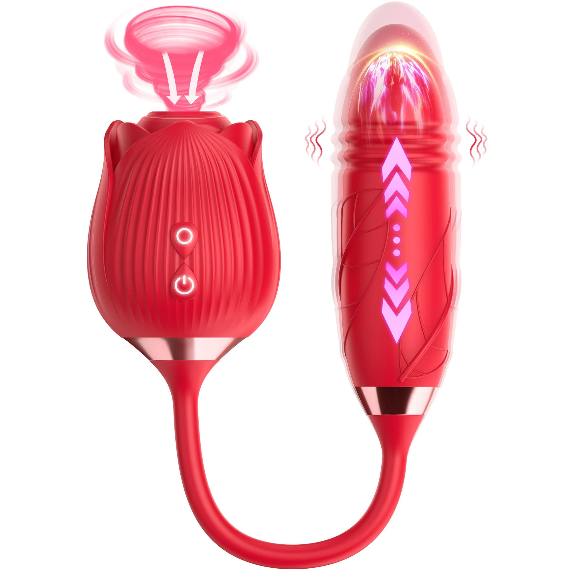 Evangeline - Rose Vibrator with Suction & Thrusting - Image 2
