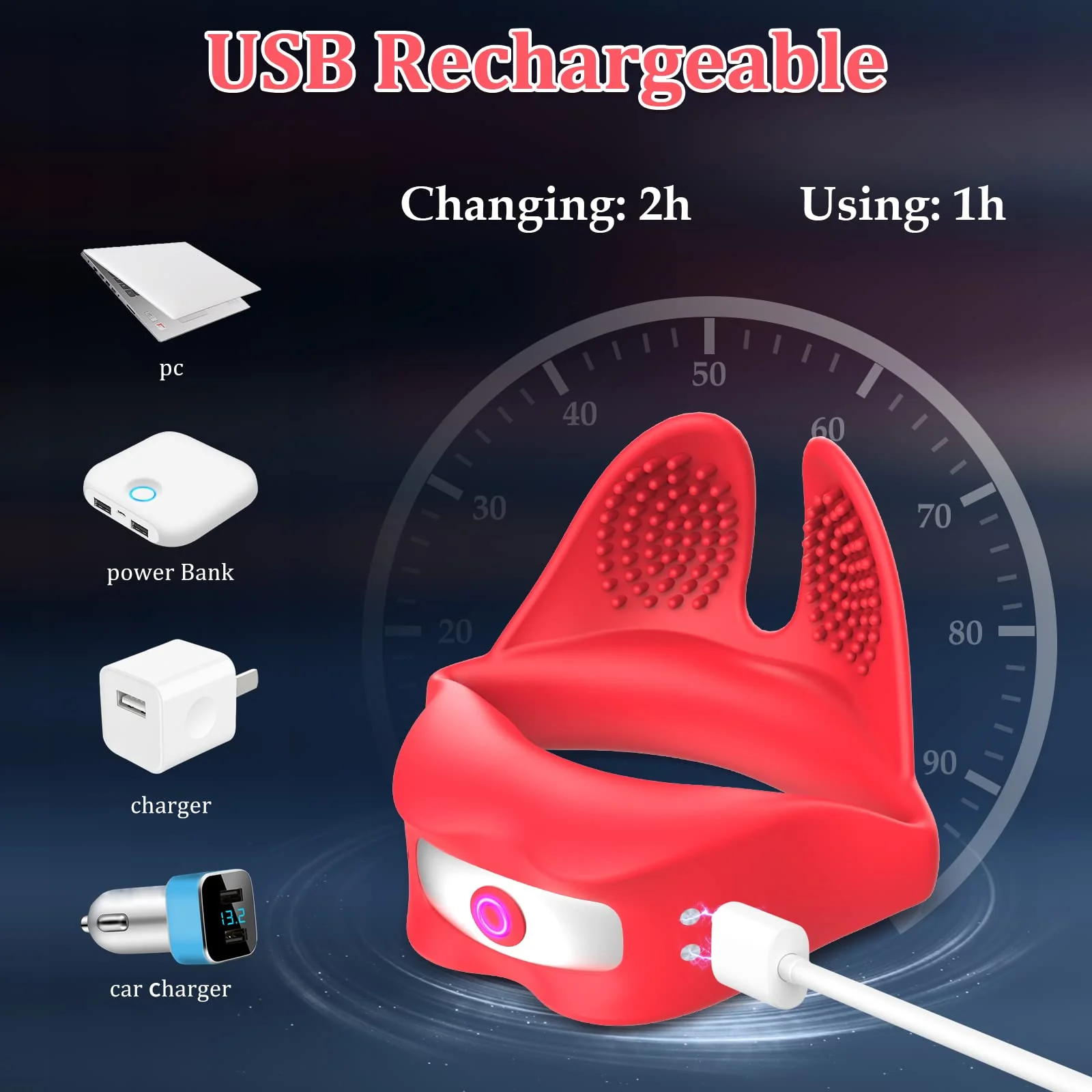 Adjustable Cock Ring - Vibrations & Soft Silicone - Image 5
